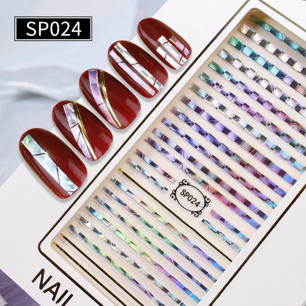 Новейший SP024 029 лазерный Золотой штамповочный 3d стикер для ногтей наклейки Стразы