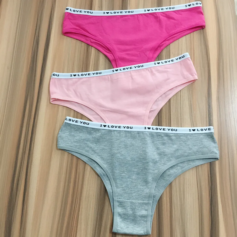 3 Pcs/lot Ladies Bikini Style Underwear Lingerie Femme Cotton Sexy Panties For Women Briefs Low Waist Underpants Female Pantys