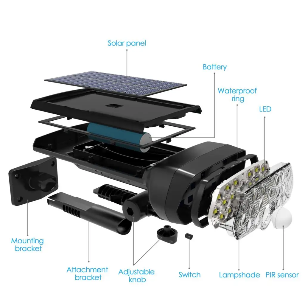 Уличный настенный светильник на солнечной батарее с пассивным ИК датчиком