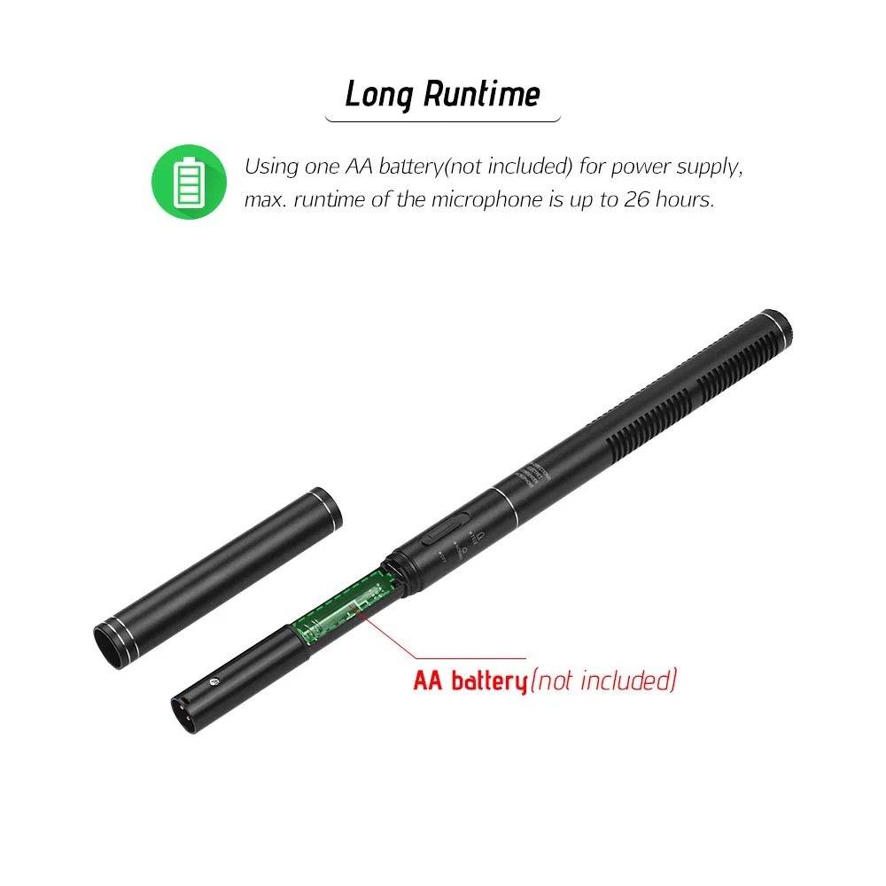 MF 260 Профессиональный супернаправленный конденсаторный микрофон для интервью + 6