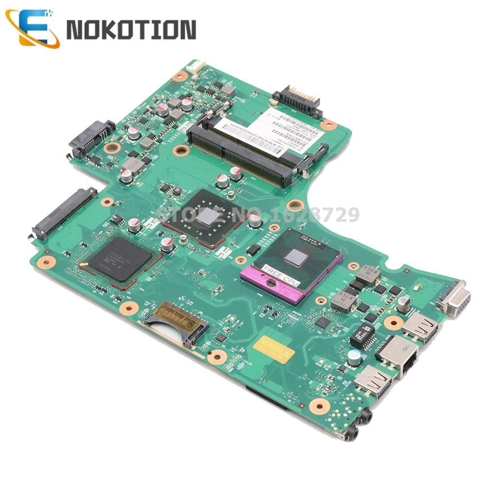 NOKOTION V000225020 материнская плата для Toshiba Satellite C650 C655 6050A2355301-MB-A03 основная плата GL40 DDR3 Бесплатный процессор
