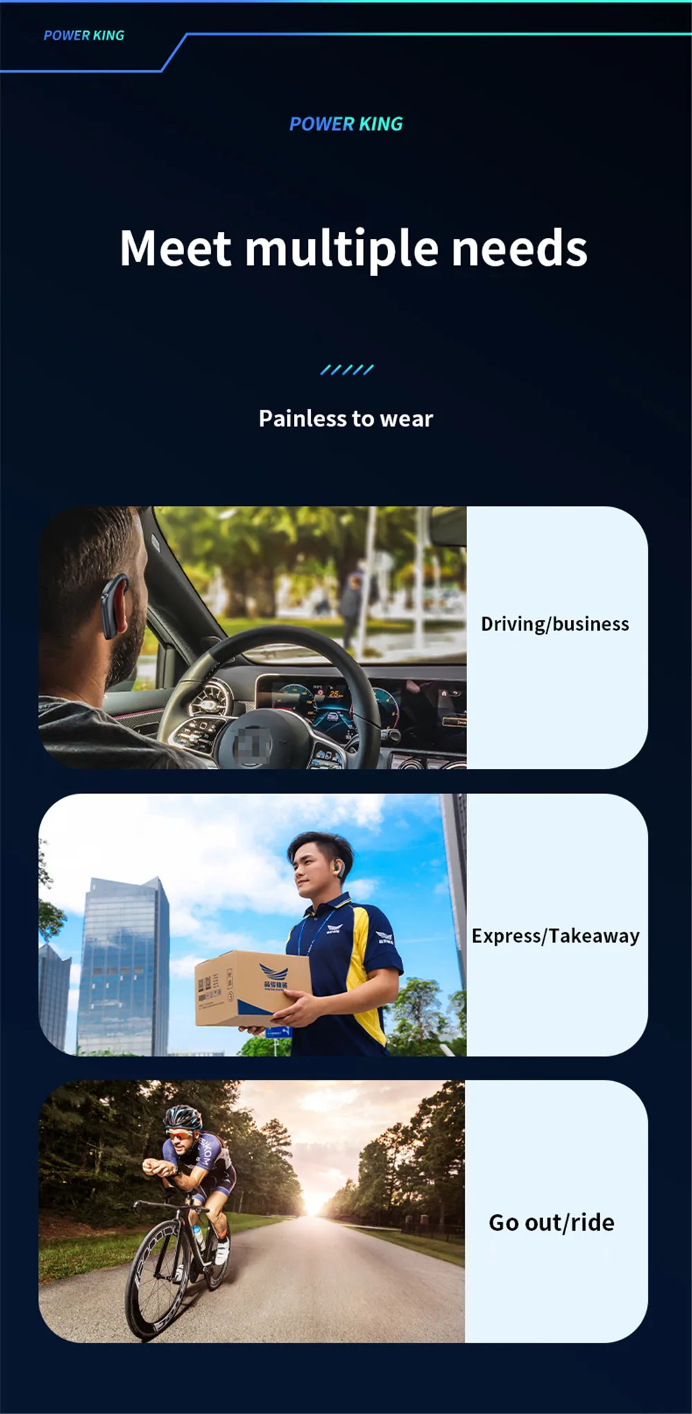 Kebidu Bluetooth 5.2 Беспроводная деловая гарнитура время работы от батареи 20 часов