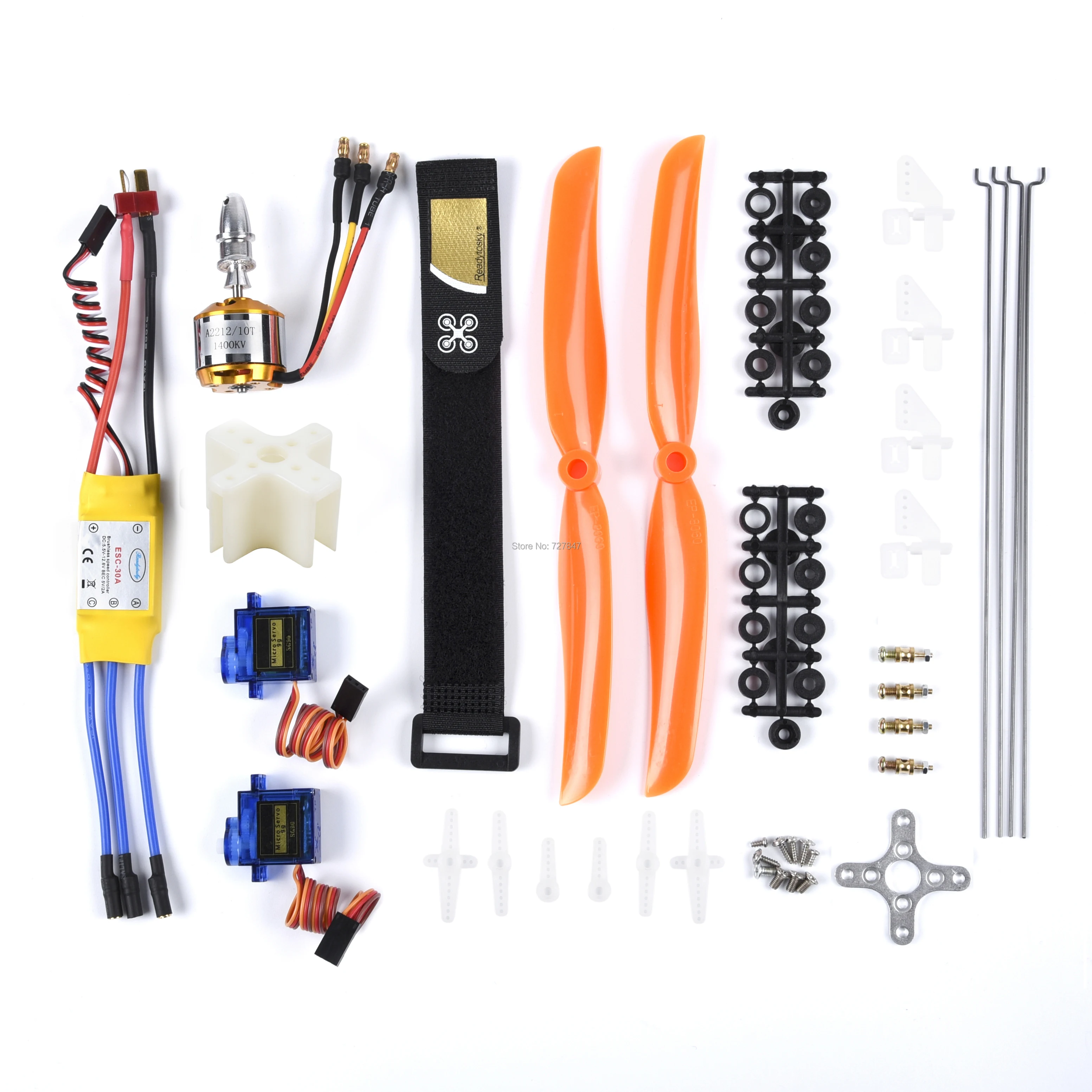 Бесщеточный двигатель 2212 1400KV + 30A / 40A ESC сервопривод SG90 8060 пропеллер Толкатель