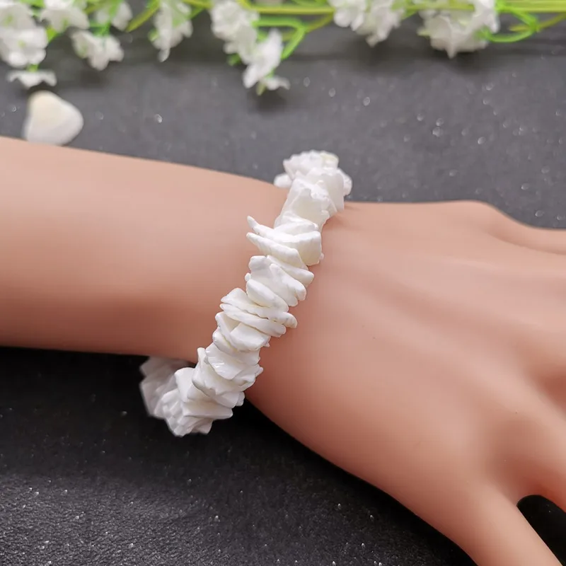 

Natural white broken shell necklace beach white shell impurity - free necklace for women collares de moda 2019
