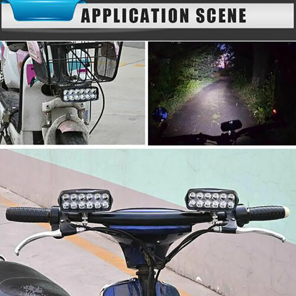 

16 LED Motorcycle Headlight Parts Replacement Scooter 9-85 Volt Driving