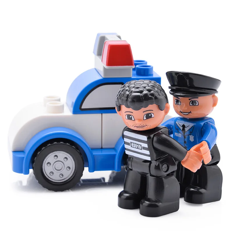 Duplo Legoing косплей полицейский инженер Доктор девочка мальчик Мультяшные фигурки