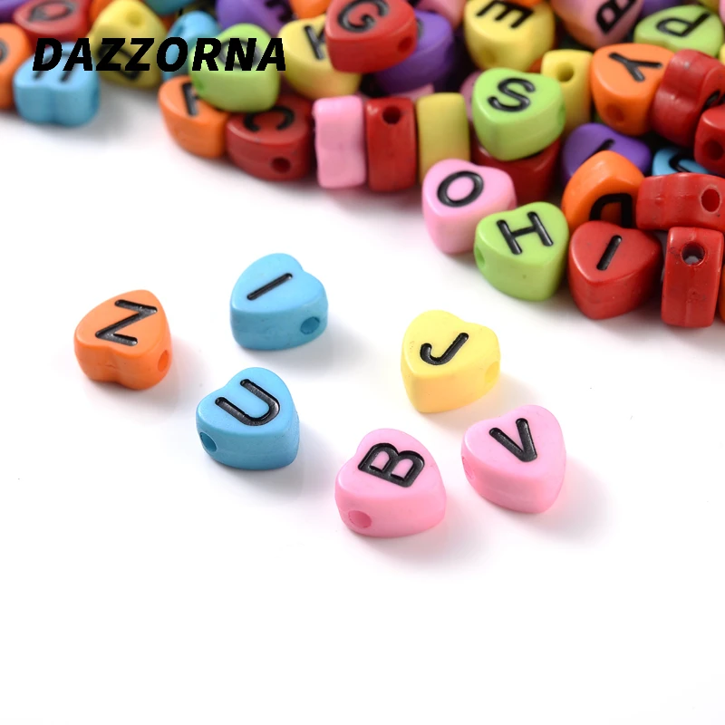 Бусины алфавита меланжевые в форме сердца 4 х7 мм 100 шт. | Украшения и аксессуары