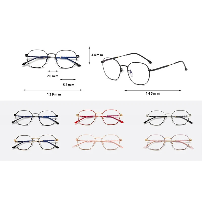 Ретро полигональные очки оправа для женщин сплав квадратные красные розовые