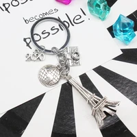 2019 2020 2021 2022 earth paris tower alloy keychain camera pendant travel keyring best friend keyring jewelry key chain gift