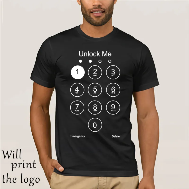 

The most fashionable FU0117A Funny Summer Design Men's T Shirt Unlocking Phone Screen Top Tee 100% Cotton Men's Shirts