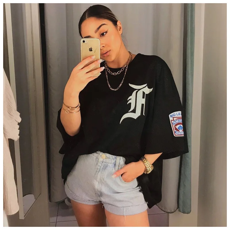 

Футболка Мужская/Женская сетчатая с вышивкой и коротким рукавом