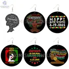 Деревянные серьги-подвески SOMESOOR с рисунком на тему Дня независимости