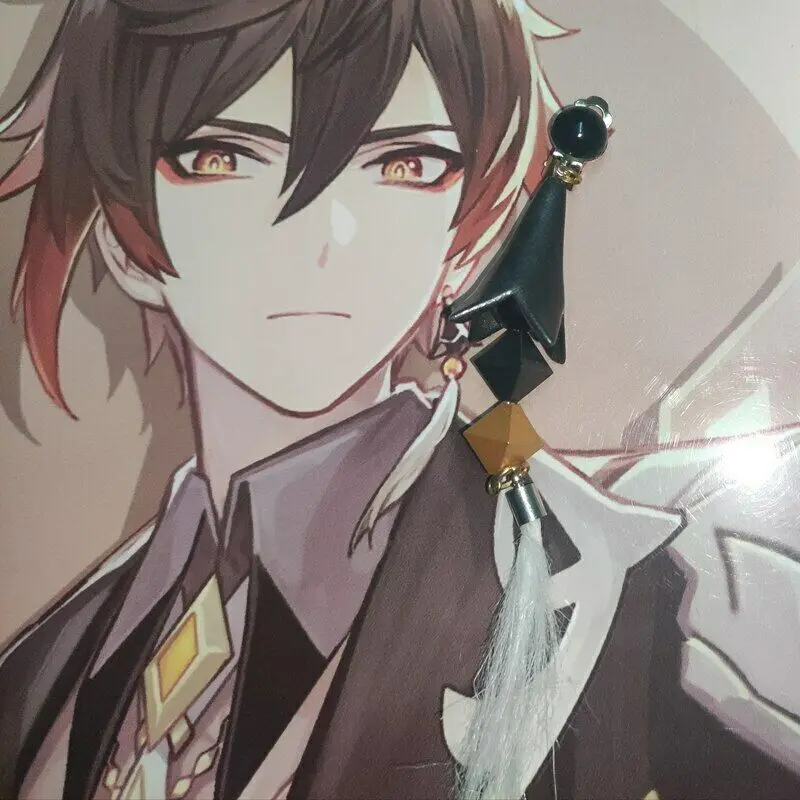 

Anime Genshin Impact Zhongli Zhong Li Cosplay Prop Earring Hook Clip Dangle Handmade EVA