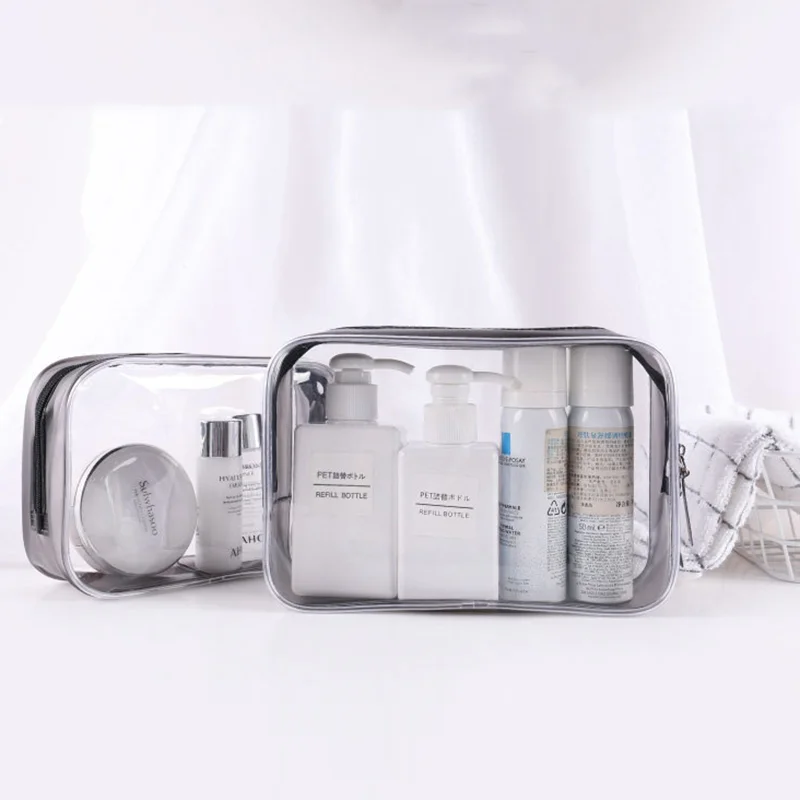 

Transparent PVC Bags Travel Toiletries Organizer Clear Makeup Bag Zipper Cosmetic Storage Bag Toiletry Make Up Pouch Wash Bags