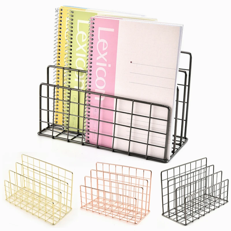 

1Pc Office Desk Book File Document Rack Home Bedroom Iron Bookshelf Tea Table Magazine Storage Shelf