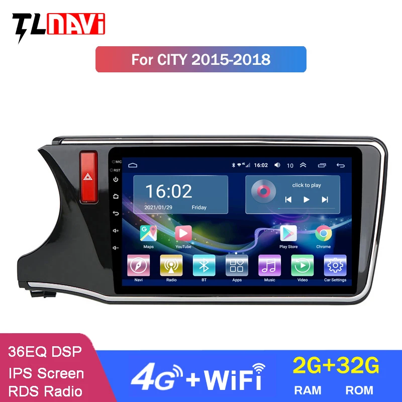 4G LTE 2G ОЗУ 10 дюймов Android Автомобильная GPS навигация для Honda City Greiz Gienia 2015 2018