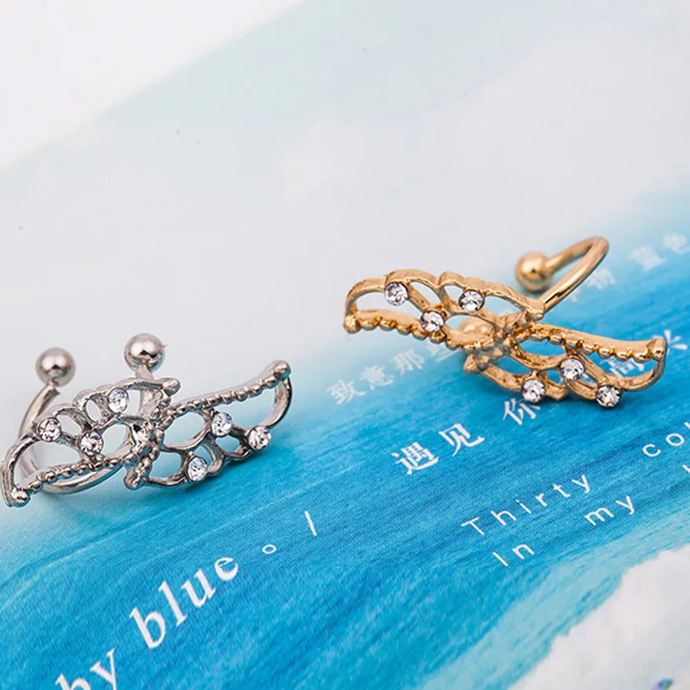 Женские серьги-клипсы с крыльями бабочки элегантные одиночные украшения для