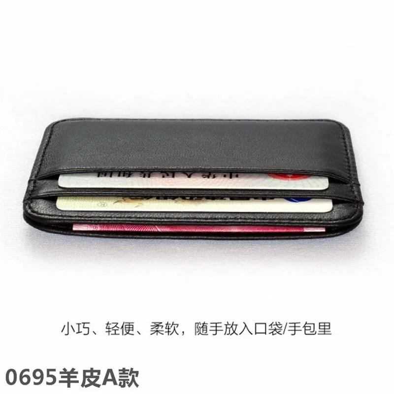 Мужской RFID блокирующий кредитный держатель для карт кожаный тонкий кошелек