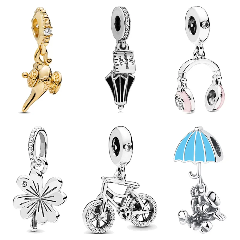 Дизайнерский браслет из стерлингового серебра 925 пробы с плавающими бусинами