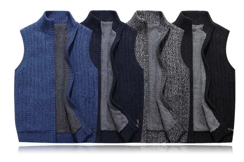 Мужская одежда 2020 вязаный свитер мужской бархатный жилет свободная зимняя