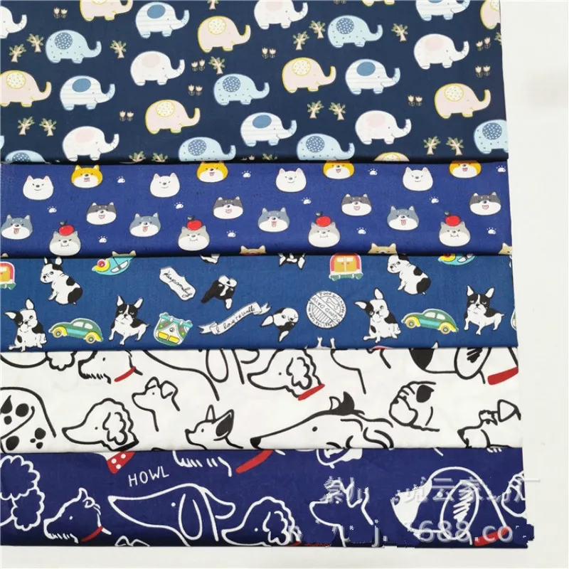 

Dog Printed Baby Cotton Quilting Fabric by half meter for DIY Sewing Bed Sheet making cotton fabric