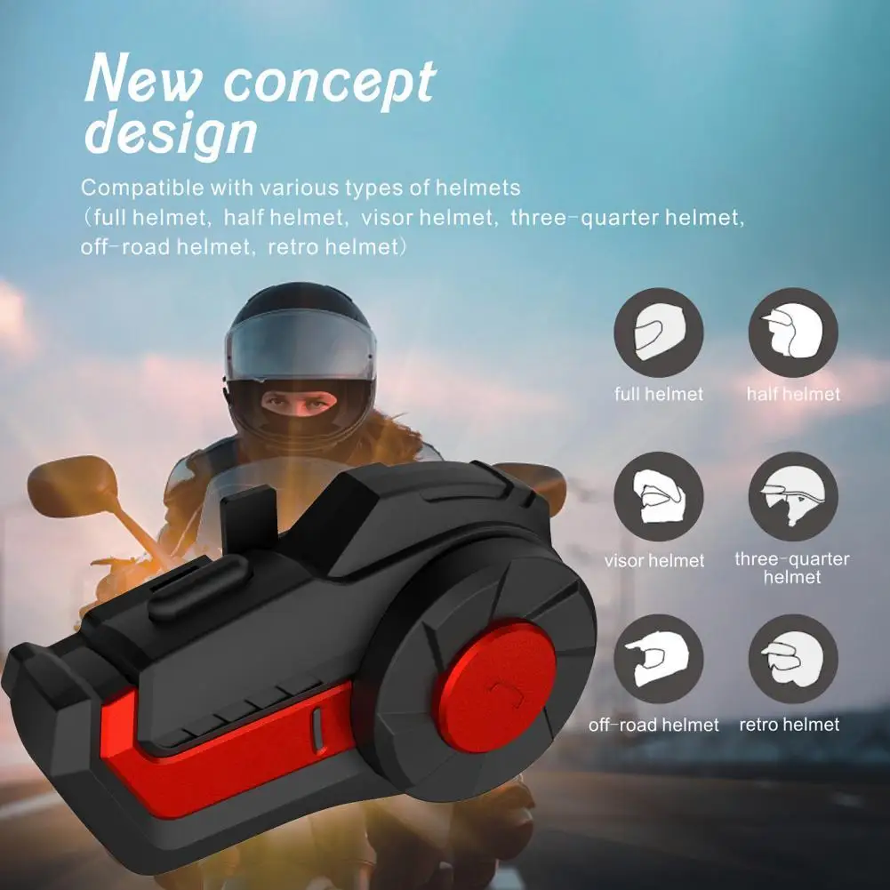 

HY-01 Waterproof Motorcycle BT Wireless Bluetooth Intercom Helmet Headset Interphone for Outdoor Activities