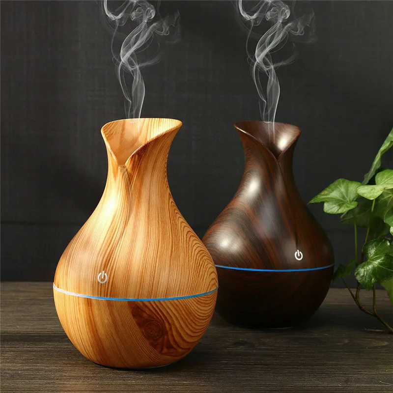 USB Electric Aroma air diffuser wood Ultrasonic air humidifier Essential oil Aromatherapy maker for home Or Office Incense