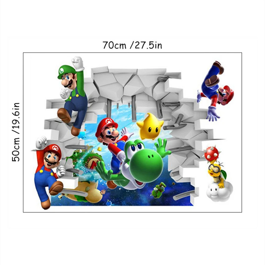

70*50cm 3D Wall Stickers Removable PVC Cartoon Wall Sticker for Kids Bedroom Living Room Playroom Wall Decoration
