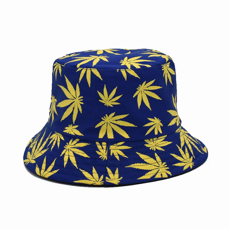 

Women Summer Hat Leisure Holiday Outing Fisherman Hat Leaves Print Sun Protection Hat Cotton Soft Fashion Outdoor Lady Basin Hat