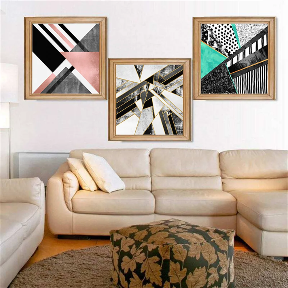 Абстрактная Настенная картина геометрические плакаты и принты Картина на холсте