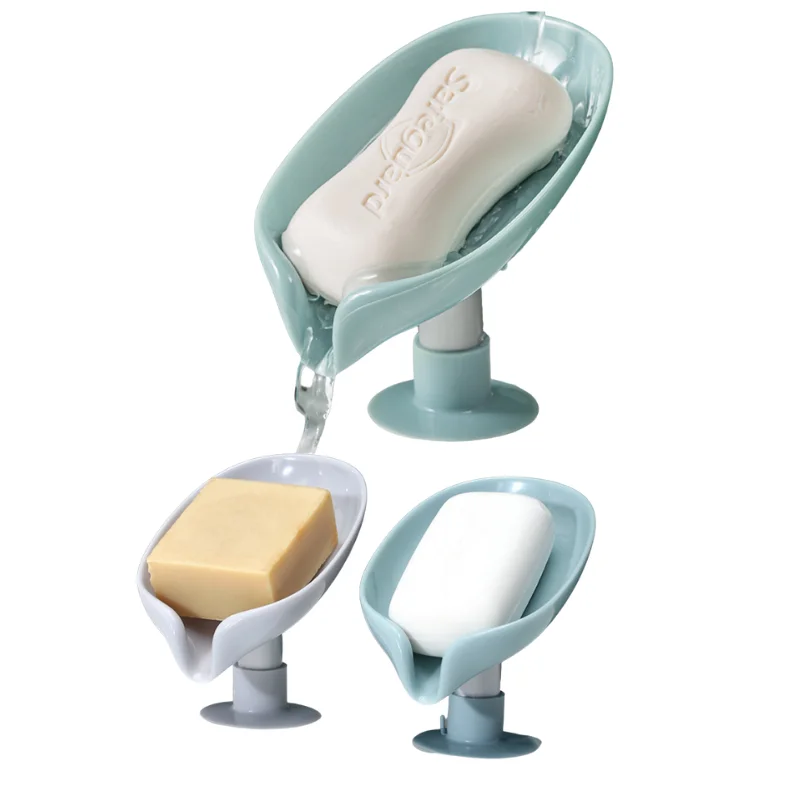 

Leaf Shape Soap Box Drain Soap Holder Box Bathroom Shower Soap Holder sponge Storage Plate Tray Bathroom Supplies Bathroom Gadge