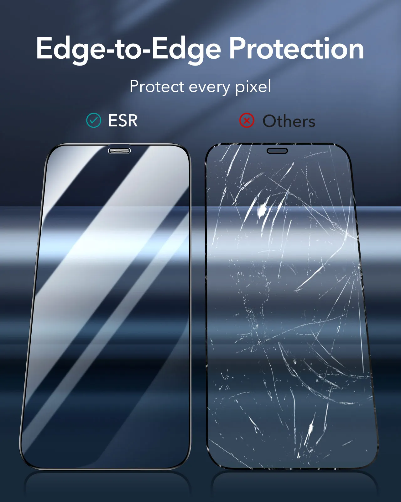 ESR-Protector de pantalla para iPhone 12 Pro Max, vidrio templado, cubierta completa, 2 uds.-4