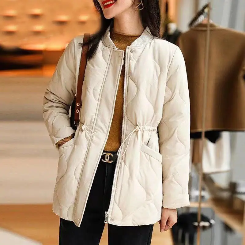 

2021 New Autumn Winter Women's Cotton Padded Jacket Casual Solid Color Loose Coat Female Korean Fashion Warm Parkas Outwear Q996