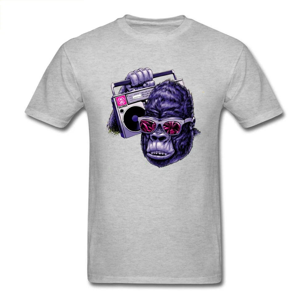 

Hip Hop Tees Men Shirts Mens T-shirt Gorilla Print Tshirt Cotton Grey Clothes Rock Music Graffiti T Shirts Oversized Guys Tops