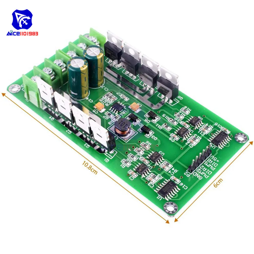 Плата драйвера двойного двигателя diymore DC 3 36 в 10 А Модуль H Bridge MOSFET IRF3205 для умного