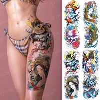 temporary tattoo for women painted sketch colorful thigh tattoo juggling clown big fake tattoo sticker body art large stickers