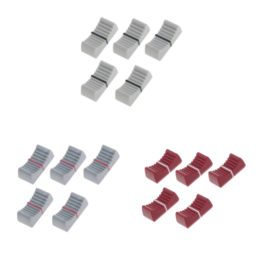 5x Knob Caps Slide Potentiometer Mixer Fader Cap Red/Dark Gray/Light Gray | Спорт и развлечения