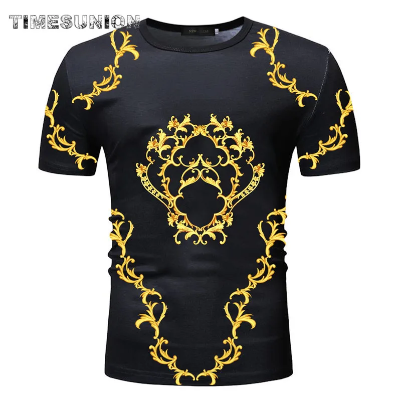 Футболка мужская с круглым вырезом модная повседневная тенниска 3D принтом