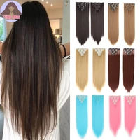 yingrun synthetic hair 7pcs long straight natural hair clip in hair extensions straight wavy curly clip on extensions 7pcsset