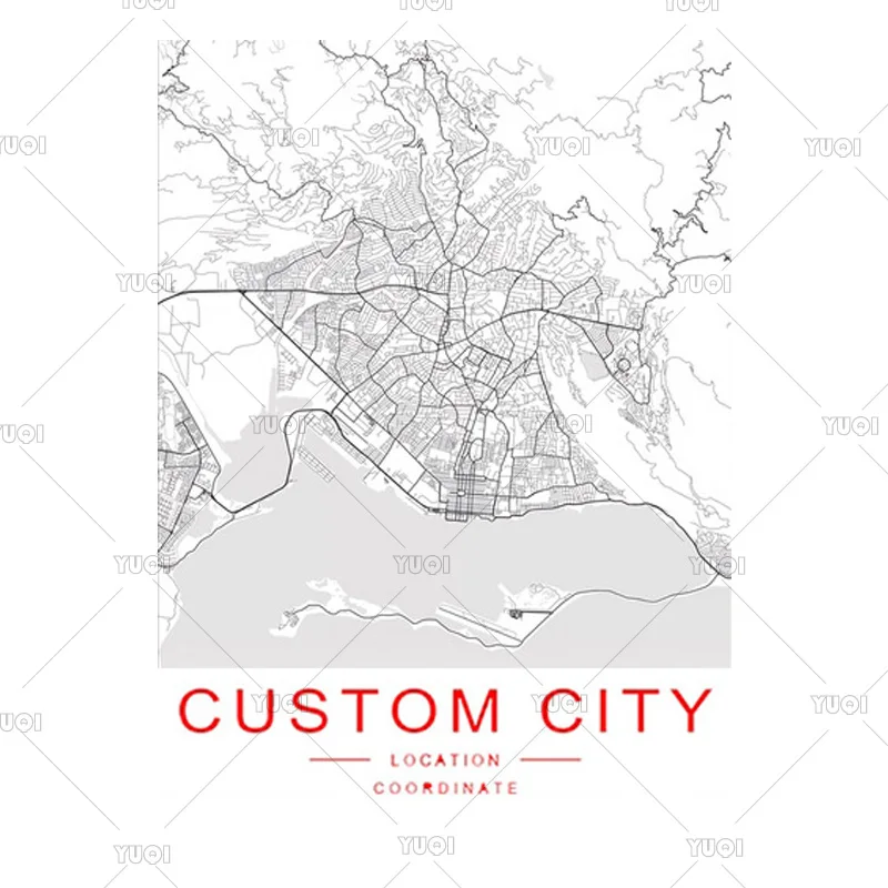 

Custom City Map Any City Personalized Map Print Customized Map Canvas Prints Canvas Art Poster Oil Paintings World CityMap