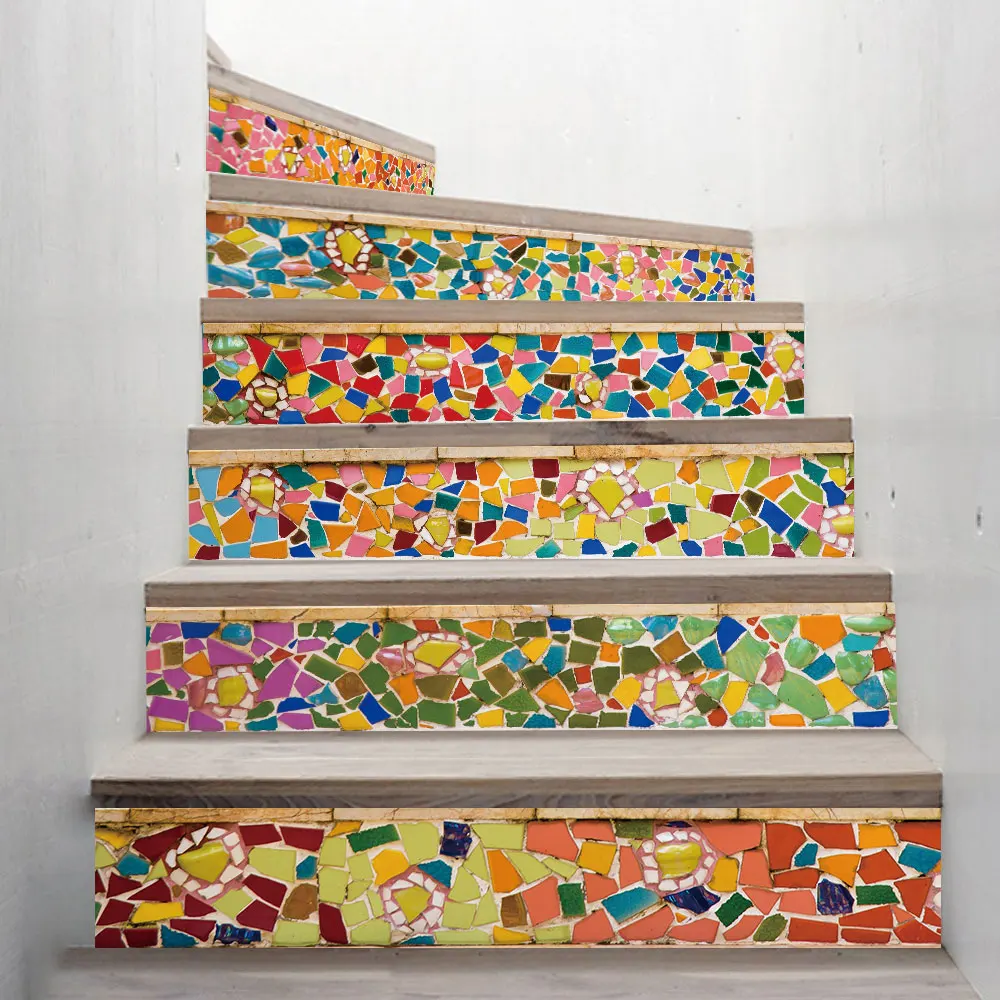 Self-adhesive innovative stairs stickers living room DIY color ceramic decoration home trade waterproof wall pvc | Обустройство дома