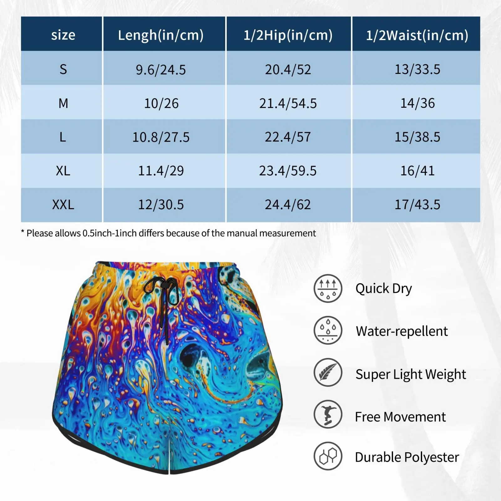 

Soap Bubble End Of Life Cycle Swim Shorts Women Beach Shorts Bubble Bubbles Colorful Colors Curved Dawn Decay