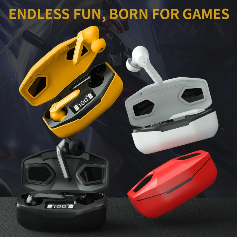 Игровые наушники DGYZZMAX TWS Bluetooth Gming со светодиодным дисплеем умные сенсорные с HD