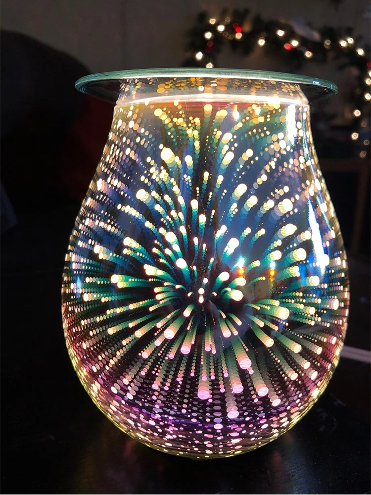 COOSA стекло 3D эффект Starburst фейерверк Электрический воск масляный светильник теплые компрессионное коаксиальное для декоративного офиса