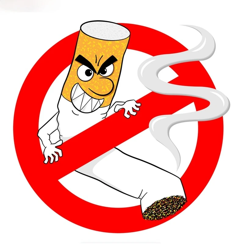 

Interesting NO SMOKING Warning Colorful Car Sticker Funny Auto Automobile Car Stickers Sunscreen Waterproof PVC 15x14cm