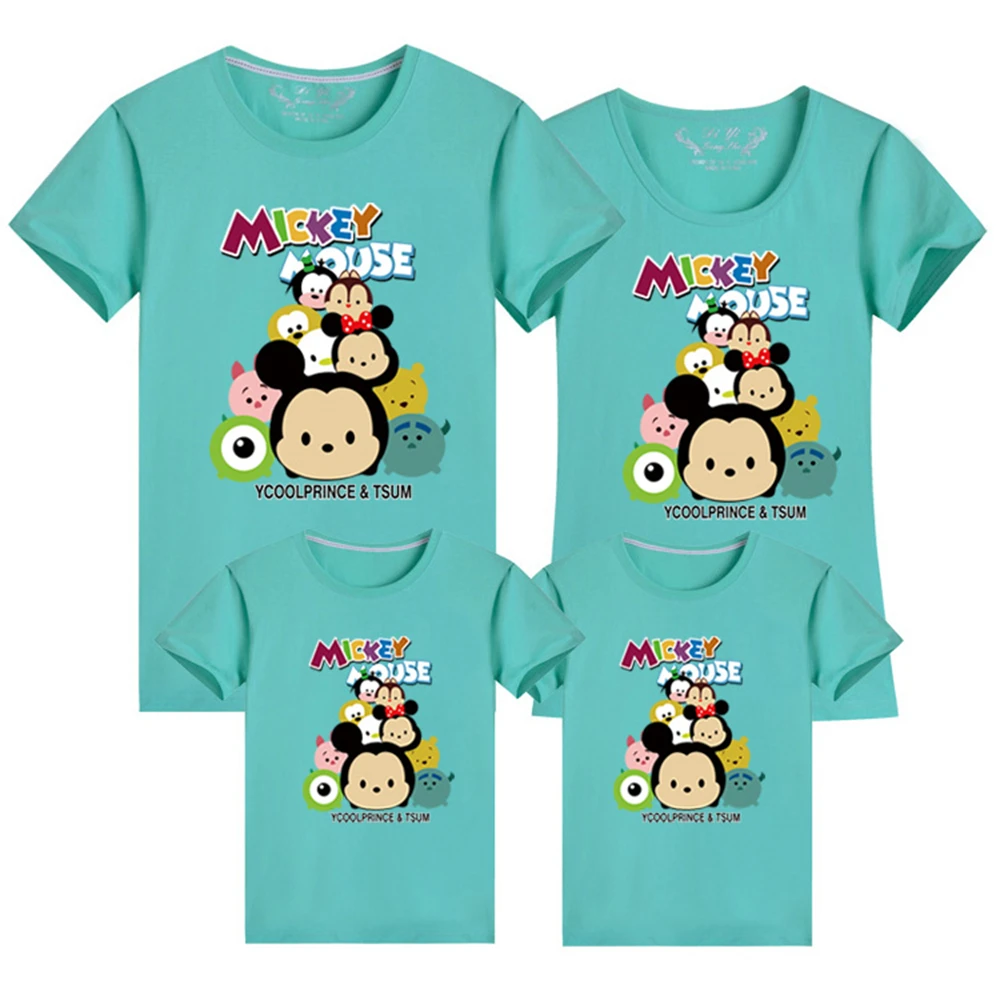 

Tees For Family Summer New Fashion Mickey Mouse Printed Cute Cartoon T-shirt Daddy And Me Mommy And Me Tee Shirts Family Outfits