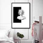 Medusa гипсовая статуя Картина на холсте Черно-белая плакаты-портреты и принты настенные картины для гостиной спальни домашний декор