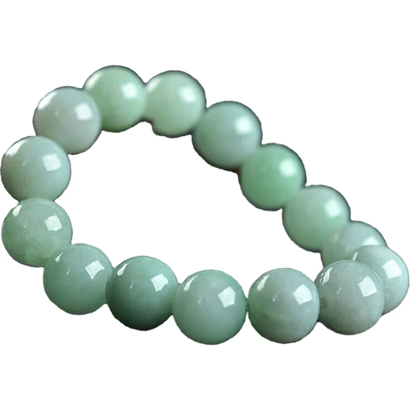 

KYSZDL natural green stone A level fei cui round bead bracelet 14MM yu stone bracelet women jewelry free gifts box