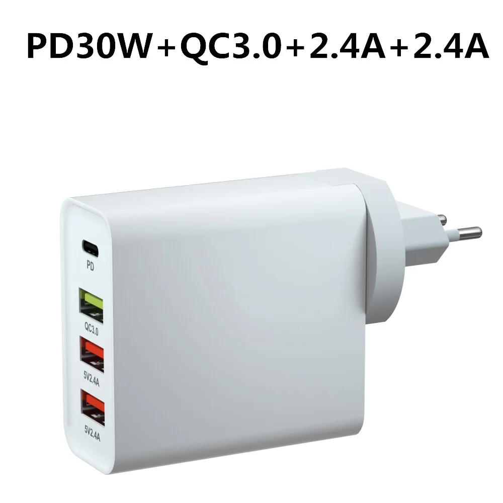 PD30W QC3.0 2.4A X2 48 Вт PD зарядное устройство Turbo USB C мульти быстрое зарядное устройство 3,0 type C QC 3,0 быстрое настенное зарядное устройство для iPhone 11 Imac Air Switch Pixel - Тип штекера: PD30W QC3.0 2.4A X2