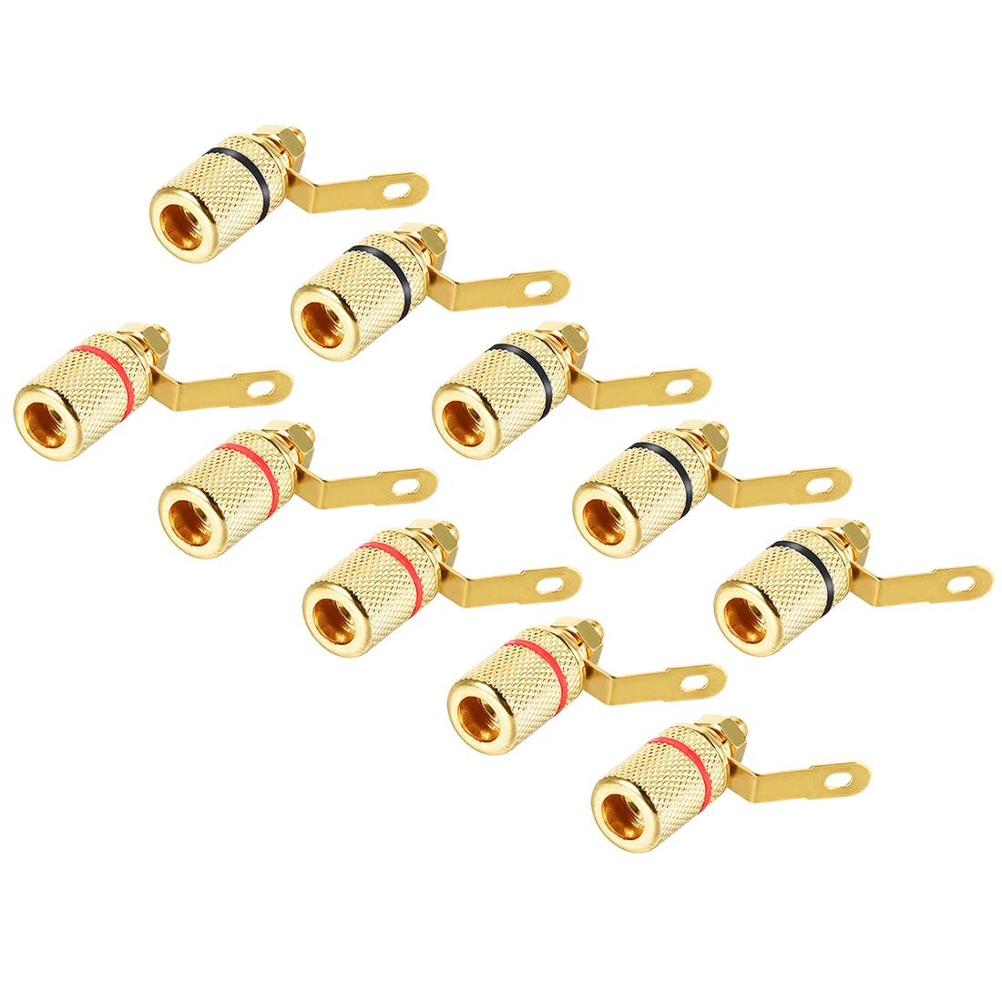 

uxcell 5 Pairs Binding Post Terminal, M4 Thread Amplifier Speaker Connector, Banana Plug Jack Socket 1.02-inch Length